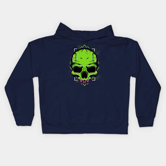 Gothic Skull Tee Kids Hoodie by MattyDDesigns